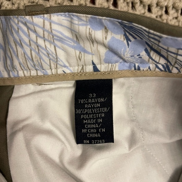 🌴Ocean Pacific Mens Pleated‎ Shorts 33 green khaki color tone on tone pattern - Picture 11 of 12